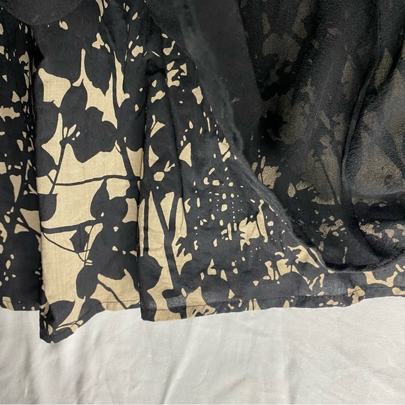 Vintage Anne Carson Chiffon Skirt Sz 12 Black Sheer Layered Floral Whimsigoth - Picture 6 of 8